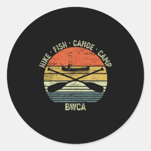 Vintage Canoeing Bwca Outdoor Hike Fish Canoe Camp Classic Round Sticker