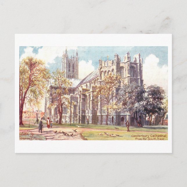 Vintage Canterbury Cathedral Postcard (Front)