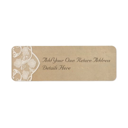 Vintage Canvas and Lace Look Return Address Labels