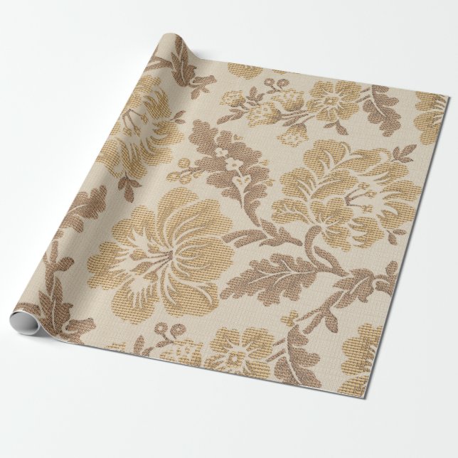 Vintage Canvas Style 39 Wrapping Paper Roll (Unrolled)