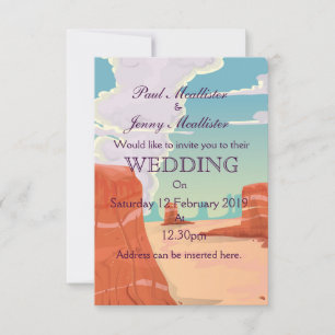Vintage Canyon drink Wedding invite