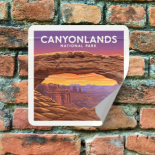 Vintage Canyonlands National Park Square Sticker