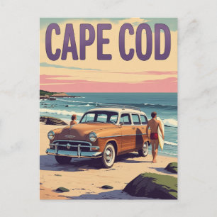 Vintage Cape Cod MA Travel Surfing Postcard