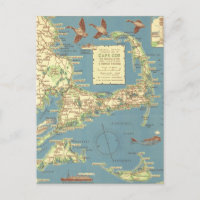 Vintage Cape Cod Map (1940)