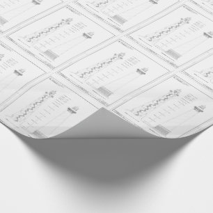 Vintage Cape Hatteras Lighthouse Blueprint Wrapping Paper
