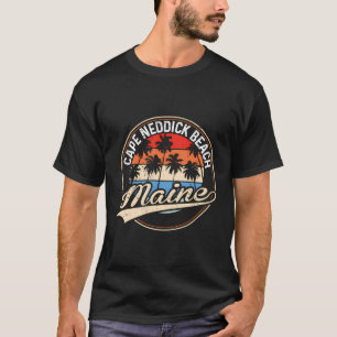 Vintage Cape Neddick Beach Maine Palm Tree Beach T-Shirt