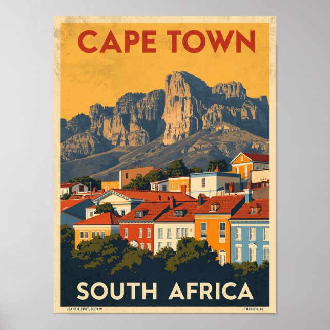 Vintage Cape Town Travel Poster (Front)