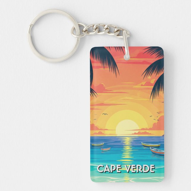 Vintage Cape Verde Travel Key Ring (Front)