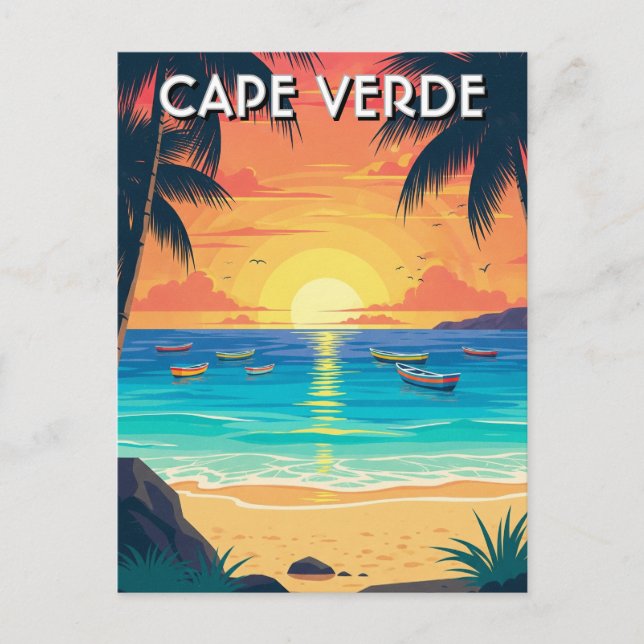 Vintage Cape Verde Travel Postcard (Front)