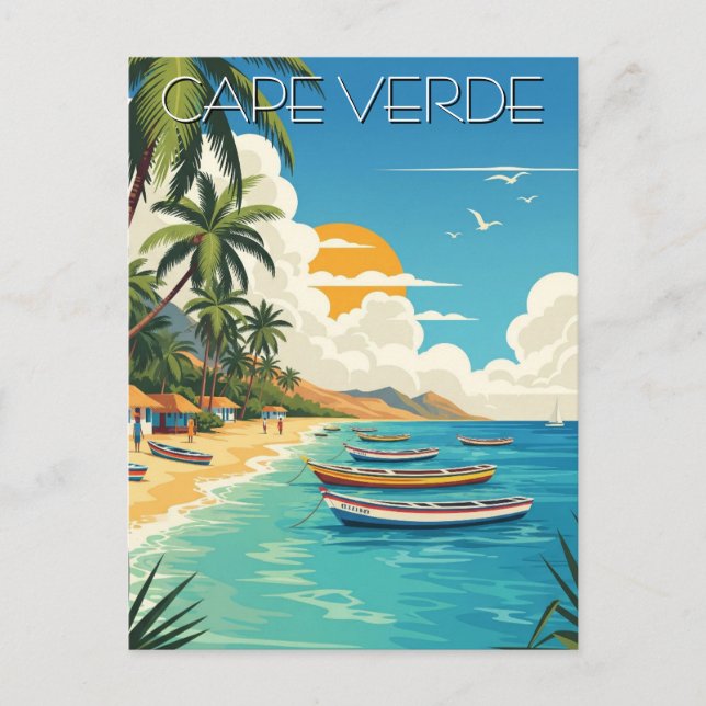 Vintage Cape Verde Travel Postcard (Front)