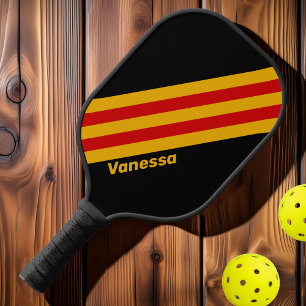 Vintage Capital City Stripes with Name Pickleball Paddle