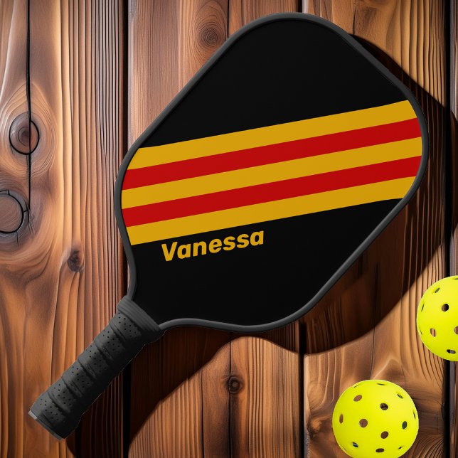 Vintage Capital City Stripes with Name Pickleball Paddle (Creator Uploaded)