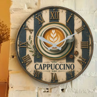 Vintage Cappuccino Latte Art Coffee Bar Decor