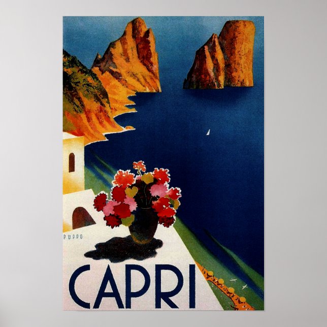 Vintage Capri French Travel Poster (Front)