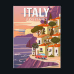 Vintage Capri Italy Sorrento Naples positano Postcard<br><div class="desc">vintage,  retro,  travel,  modern,  watercolor,  Capri,  Italy,  Sorrento,  positano,  tourism, </div>