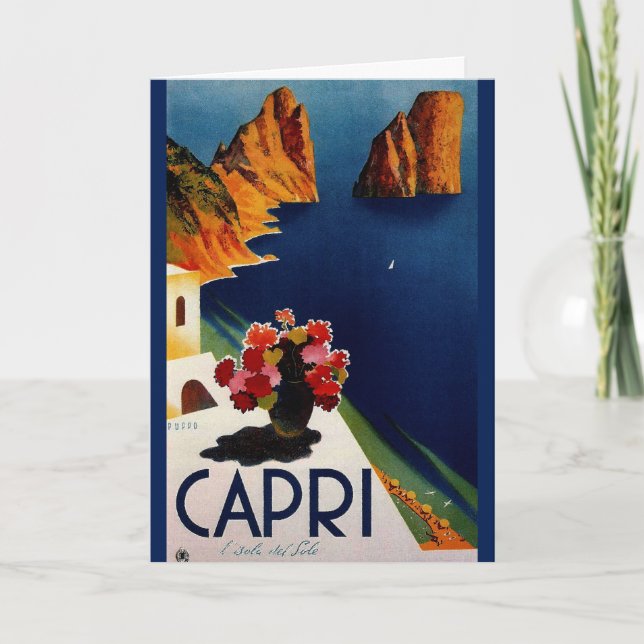 Vintage Capri Italy Travel Card (Front)
