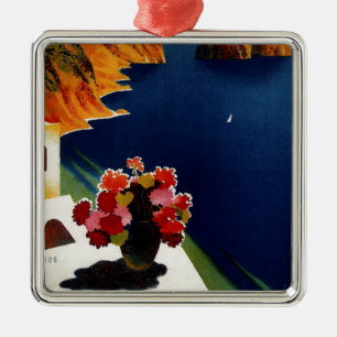 Vintage Capri Italy Travel Metal Tree Decoration