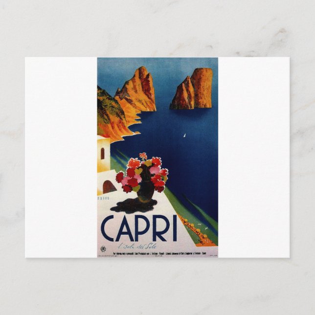 Vintage Capri Italy Travel Postcard (Front)