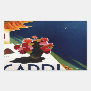 Vintage Capri Italy Travel Rectangular Sticker