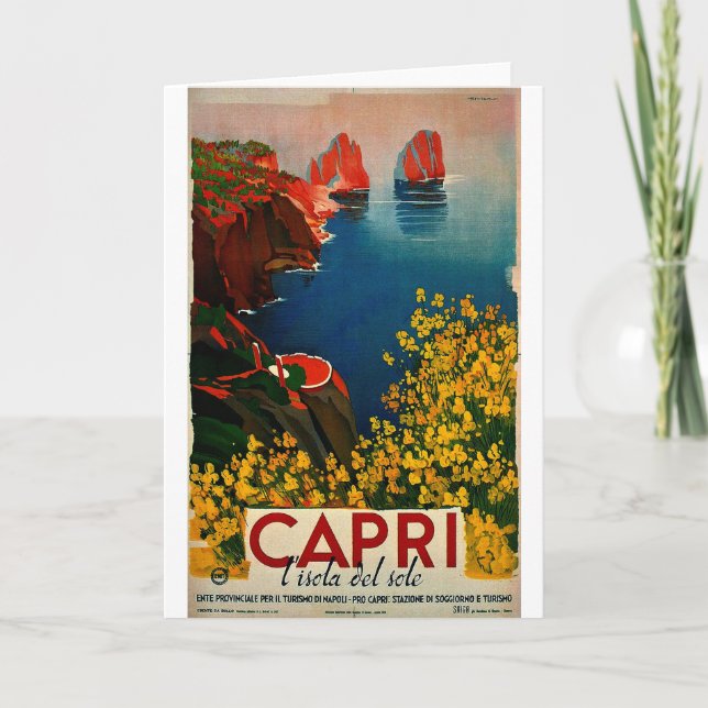 Vintage Capri L'Isola del Sole Italy Card (Front)