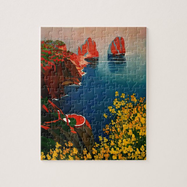 Vintage Capri L'Isola del Sole Italy Jigsaw Puzzle (Vertical)