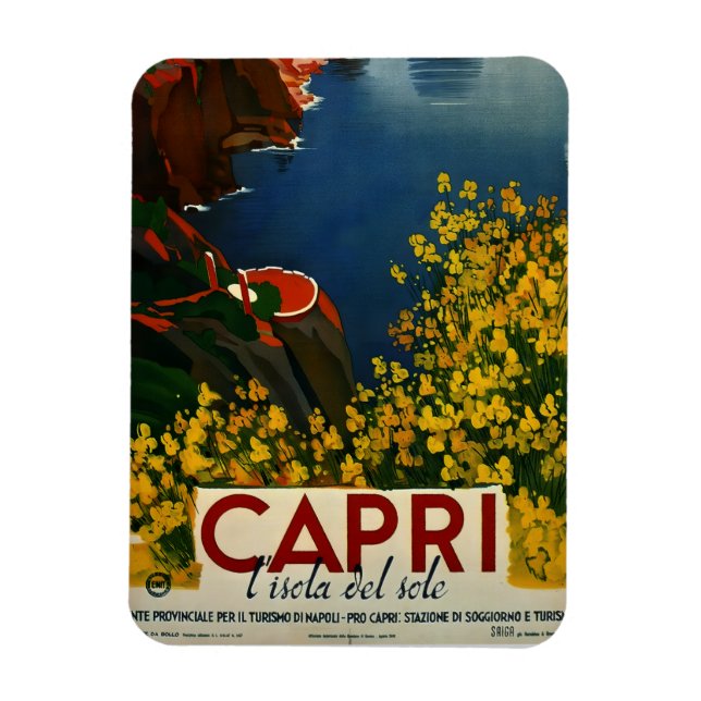 Vintage Capri L'Isola del Sole Italy Magnet (Vertical)