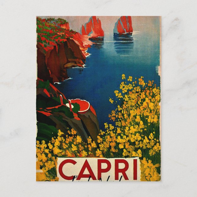 Vintage Capri L'Isola del Sole Italy Postcard (Front)