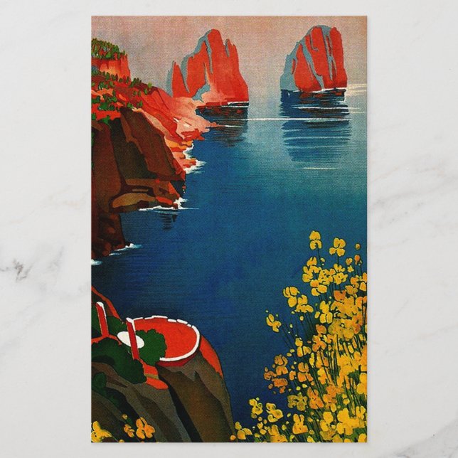 Vintage Capri L'Isola del Sole Italy Stationery (Front)