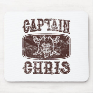 Vintage Captain Chris Personalised Pirate Pontoon Mouse Mat