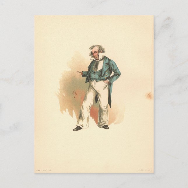 Vintage Captain Cuttle Dombey & Son Postcard (Front)