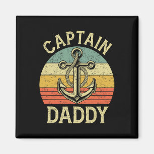 Vintage Captain Daddy Boat Pontoon Dad Fishing Sai Magnet