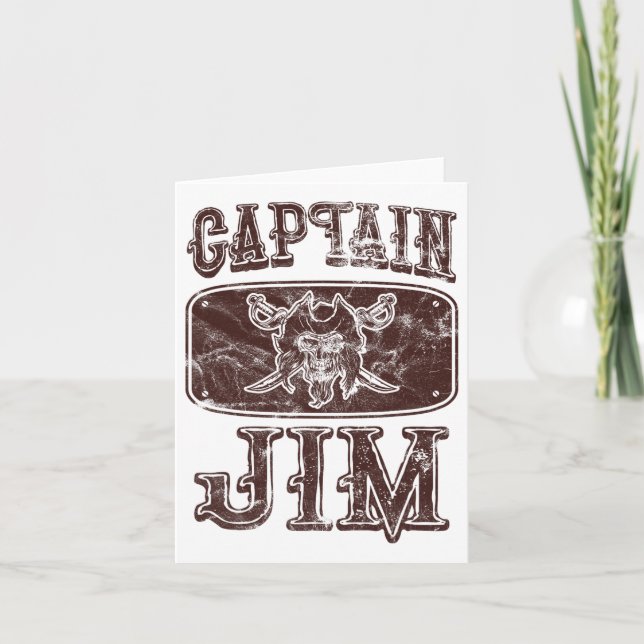 Vintage Captain Jim Personalised Pirate Pontoon Bo Card (Front)