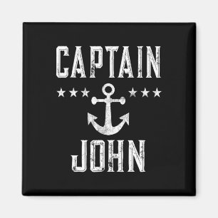 Vintage Captain John - Family Cruise Or Lake Boati Magnet