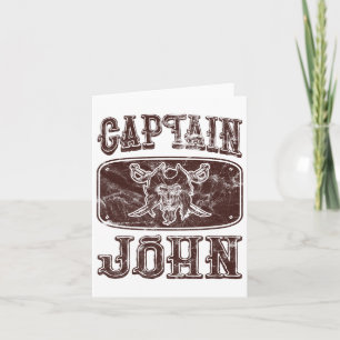 Vintage Captain John Personalised Pirate Pontoon B Card