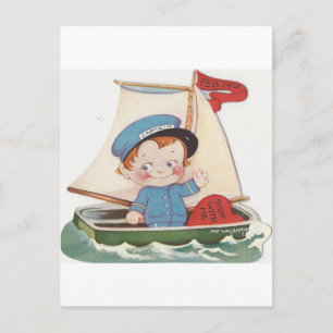 Vintage Captain Valentine Holiday Postcard