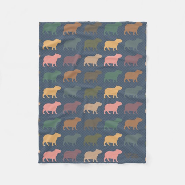 Vintage Capybara Blanket Capybara Lover Blanket (Front)