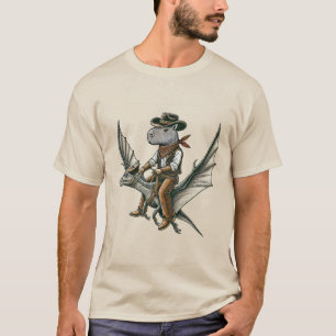 Vintage Capybara Riding a Pterodactyl: A Blend of T-Shirt