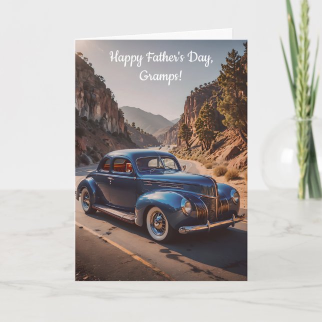 Vintage Car 1940's Style Father's Day Holiday Card (Front)