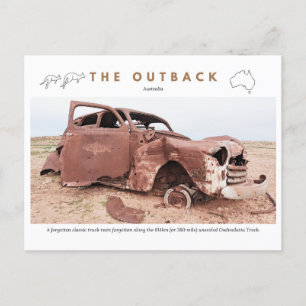 Vintage Car Abandoned Holiday Postcard