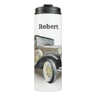 Vintage Car - Add Name - Coffee Thermal Tumbler