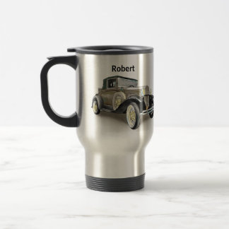 Vintage Car - Add Name - Coffee Travel Mug