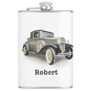 Vintage Car  - Add Name -  Flask
