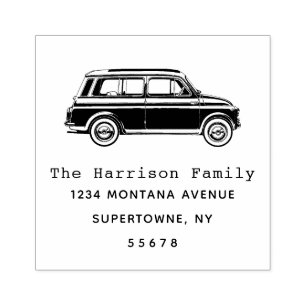 Vintage Car Address Return Rubber Stamp