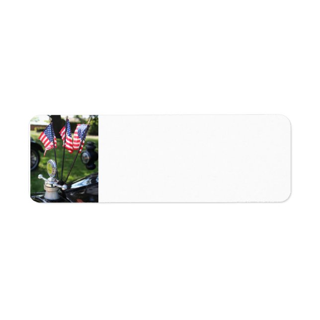 Vintage Car and American Flag labels (Front)