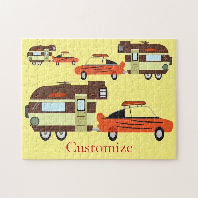 Vintage Car and Camper Thunder_Cove Jigsaw Puzzle (Horizontal)