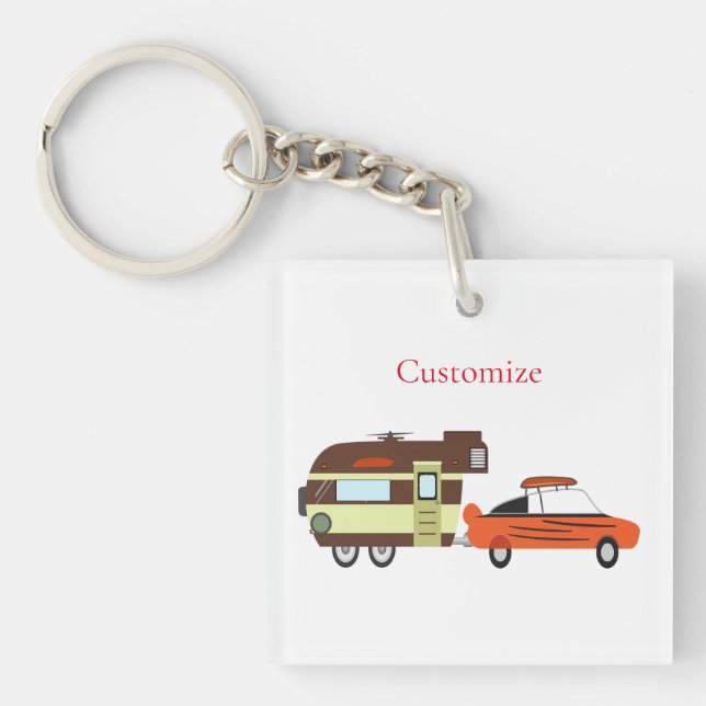 Vintage Car and Camper Thunder_Cove  Key Ring (Front)