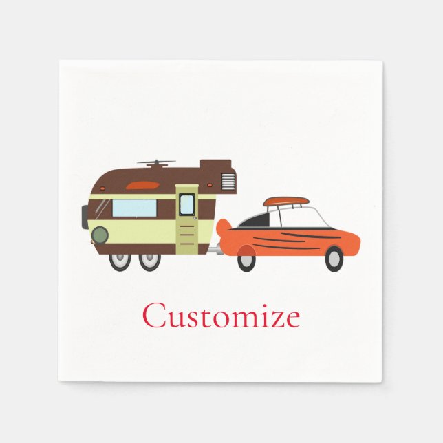Vintage Car and Camper Thunder_Cove Napkin (Front)