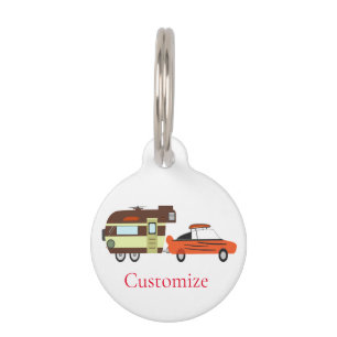 Vintage Car and Camper Thunder_Cove Pet Tag