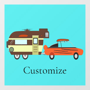 Vintage Car and Camper Thunder_Cove Window Cling
