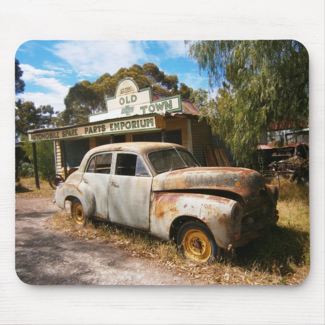 Vintage Car And Garage, Mousepad (Front)